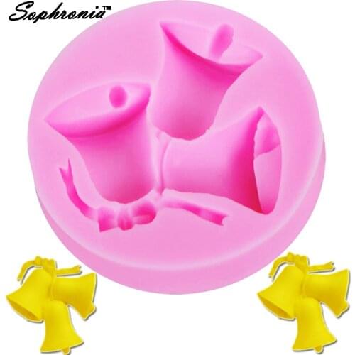 Sophronia Christmas Bell Silicone Mold Fondant DIY Christmas Bell 3D Cake Mold Baking Tools Accessorie F1112