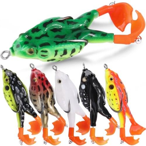 Sougayilang 1PCS Minnow Fishing Lure Double Propeller Frog Soft Bait Silicone 90mm/13g Artificial Crankbait Wobbler Soft Lure