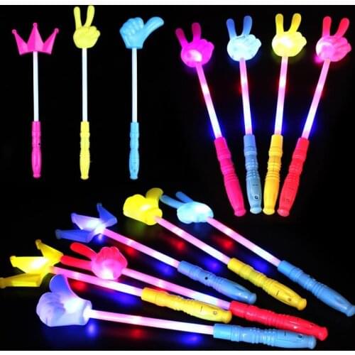 Flashing Wand Glow Sticks Light Up Magical Crown Star Gesture Stick Wands for Party Wedding Concert Event Raves Prop