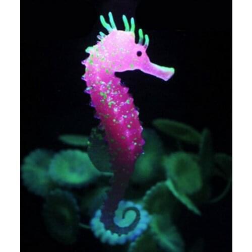Aquarium Luminous Seahorse Ornament Glow In Dark Landscaping Silicone Sea Horse Glowing Fish Tank Decoration Hippocampus Sale