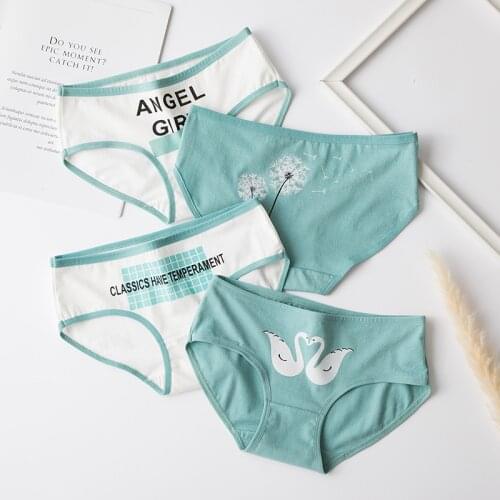 Panties for women cotton underpants Swan pattern ladies casual underwear female sexy lingerie gril briefs women intimates
