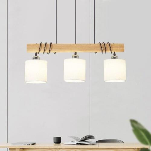 Japan Style Wooden Droplight Pendant Light for Dining Room Livingroom Parlor Hall Creative Art Lamp Postmodern Home Lighting
