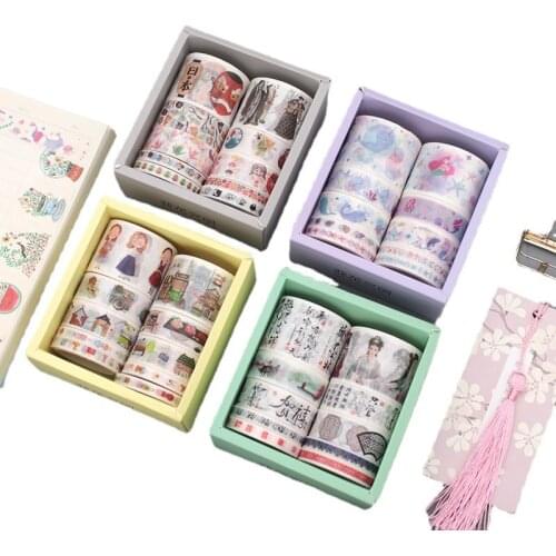 10 Rolls Washi Tape Set,Decorative Masking Adhesive Tape for DIY Crafts and Gift Wrapping, Beautify Bullet Journals ,Planners