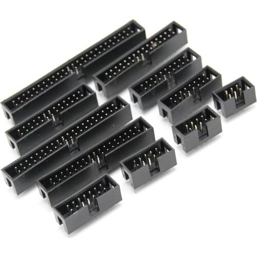 10Pcs 2.54mm DC3 Socket Header Connector 6P 8P 10P 14P 16P 20P 26P 30P 34P 40P 50P ISP Double row Straight JTAG Socket