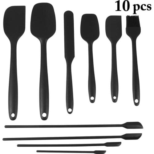 10 PCS Non-Stick Pastry Utensils Scraper Spatula Silicone Kitchen Pastry Tool Spatula Silicone Butter Cream Stirring Scraper
