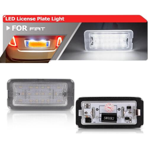 12V 18SMD 2PCs CANbus Xenon White Led Number License Plate Light Lamp For Fiat 500 / Abarth 500 2007-2016