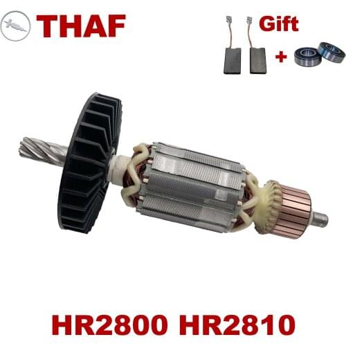 Free Bearing & Carbon Brush！AC220V-240V Armature Rotor Anchor Replacement for MAKITA Rotary Hammer HR2800 HR2810 Series