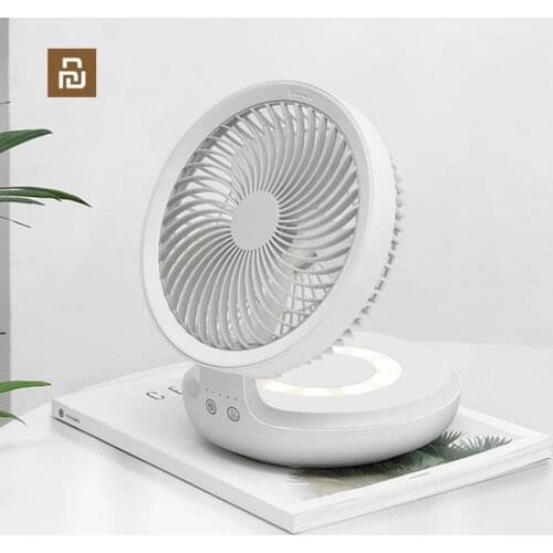 Edon E808 Wireless Suspended Air Circulation Fan USB Rechargeable Folding Electric Fan Night Light Touch Control 4 Wind Speed