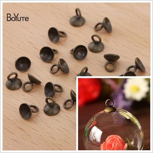 BoYuTe (100 Pieces/Lot) 5-8-10MM Metal Brass End Hanging Clasps Diy Handmade Jewelry Making Materials