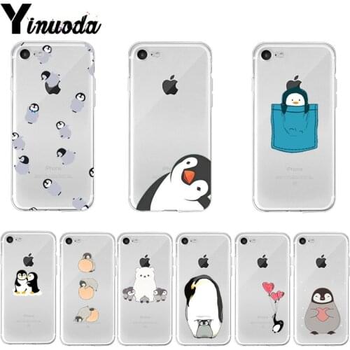 Yinuoda Cute Lovely Penguin Soft TPU Phone Case Accessories Cover for iPhone 8 7 6 6S Plus X XS MAX 5 5S SE 2020 XR 11 pro max