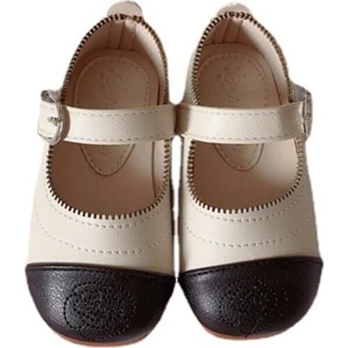 CUZULLAA Children Princess Dress Shoes 1-6 Years Girls Leather Shoes Kids Shoes Flats Soft Sole Baby Single Shoes Size 21-30