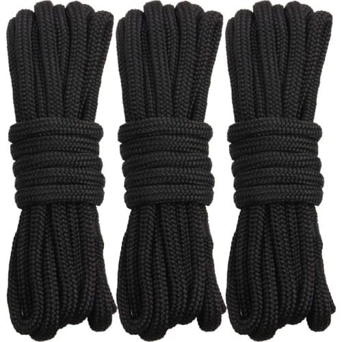 16 strands Black Double Braid Nylon Dockline Dock Line Mooring boat Rope Anchoring Docking Rope length 16.5feet 25feet 50feet