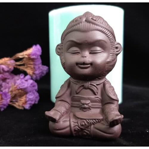 DW0142 PRZY monkey Buddha silicone mold soap mold DIY candles make polymer clay without BPA