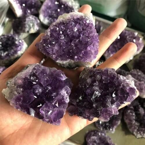 Small size feng shui healing purple crystal cluster natural quartz amethyst cluster gifte