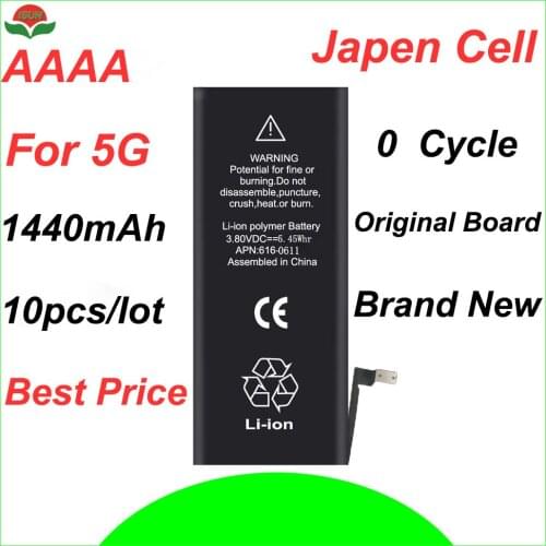 ISUN 10pcs/lot AAAA 100% 1440mAh Charger Li-ion Polymer Battery Replacement For iPhone 5G