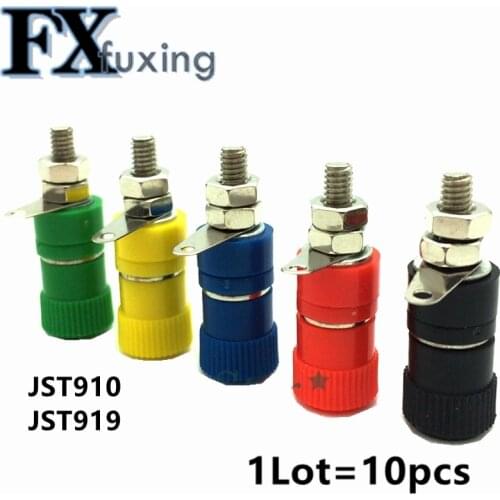 10PCS Terminal Blocks JS-910B JS-919 4mm Amplifier Terminal Connector Binding Post Banana Plug Jack Mount 5 Color JS 919 Test