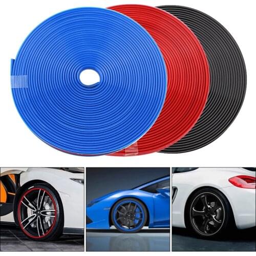 Car Wheel Protector Hub Sticker Rim Guard Rubber Strip Anti Scraping Auto Car Decorative Styling for 13 ~ 22 Inch Tires