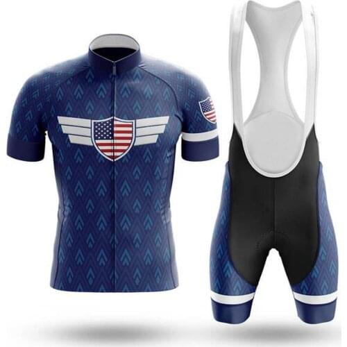 USA Cycling Sets Bike uniform Summer Cycling Jersey Set Road Bicycle Jerseys MTB Bicycle Wear Breathable Cycling Clothing