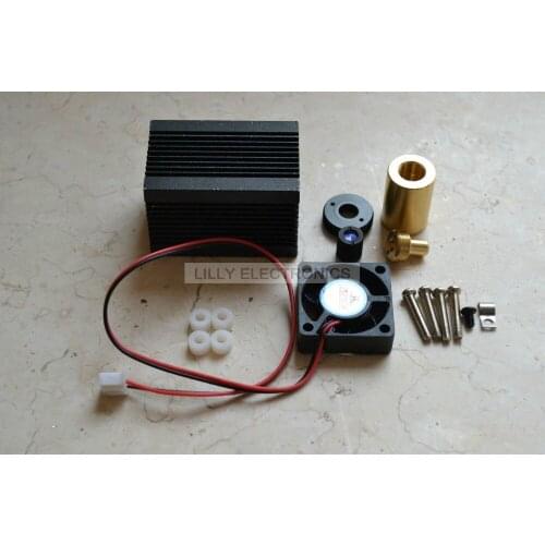 Laser Module Housing 33x33x50mm for 5.6mm TO-18 LD with Glass Lens & Fans