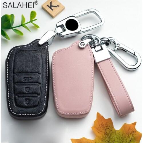 Leather Car Key Cover Case For Toyota Prius Camry Corolla C-HR CHR RAV4 Prado Auris Avensis Land Cruiser 200 Prado Crown Revo