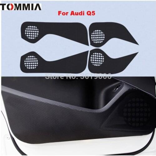 TOMMIA For Audi Q5 Car Inside Door Cover Scratch Protection Anti Kick Pads Carbon Fiber Stickers 4pcs