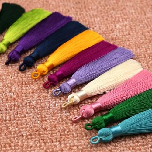 Mibrow 5pcs/lot 8cm Length Multicolor Cotton Silk Tassel Cords Brush for Earrings Charm Pendant Satin Tassel DIY Jewelry Making
