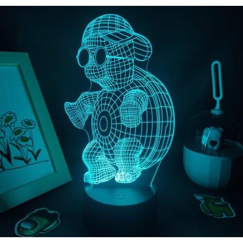 Cute Animal Tortoise 3D Illusion LED Neon Lamps RGB Night Lights Birthday Colorful Cool Gift For Kids Childs Bedroom Table Decor