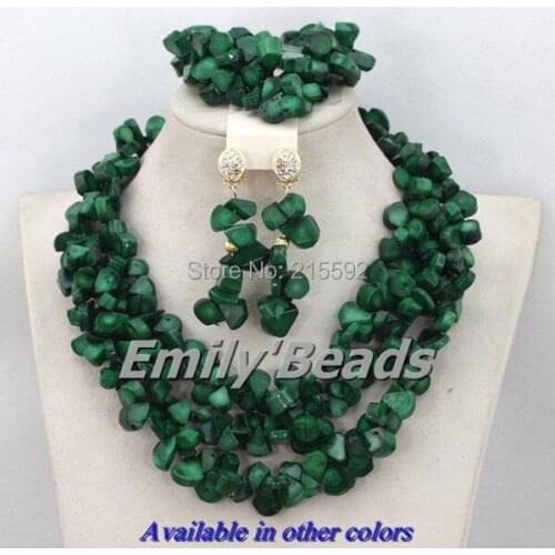 Nigerian Green Coral Beads Necklace Jewelry Sets African Costume Wedding Jewelry Sets Christmas Jewelry Sets Free Shipping CJ322