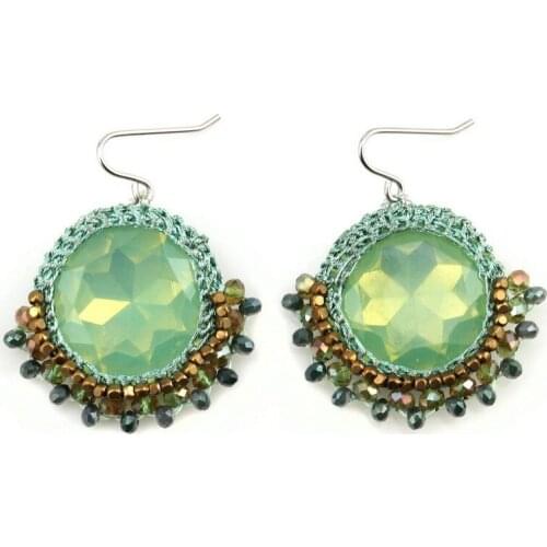 New Chunky Bead Handmade Statement Drop Dangle Earrings for Women Florate Brand Bead Pendant Vintage Ethnic Valentines Day Gifts