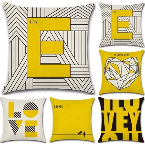 Personality Artistic Letter Pillowcase Pillowcase Back Cushion Cover Diamond Ring Bird Pattern Sofa Back Cushion Cover
