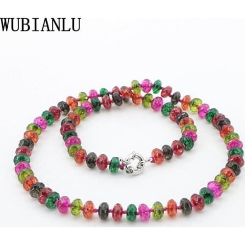 WUBIANLU Fashion 5X8mm Jaspers Tourmaline Rubys Abacus Bead Necklace In Jewelry Clothing Matching Wholesale T227