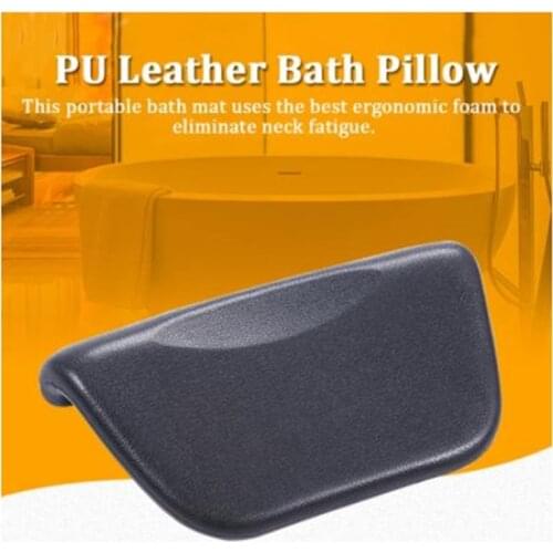 Spa Bath Tub Pillow PU Bath Cushion with Non-Slip Suction Cups Reusable Home Spa Headrest for Relaxing Head Neck Back