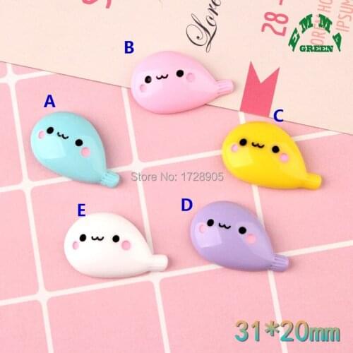 Resin Charms Fire Balloon 10 pcs 31 mm Cute Miniatures Terrarium Figurines DIY Kawai Resin Cabochons Flat Back Decoration Craft