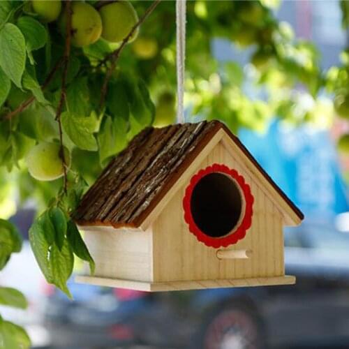 Hanging Novelty Wooden Small Bird House Feeding Station Nest Nesting Box