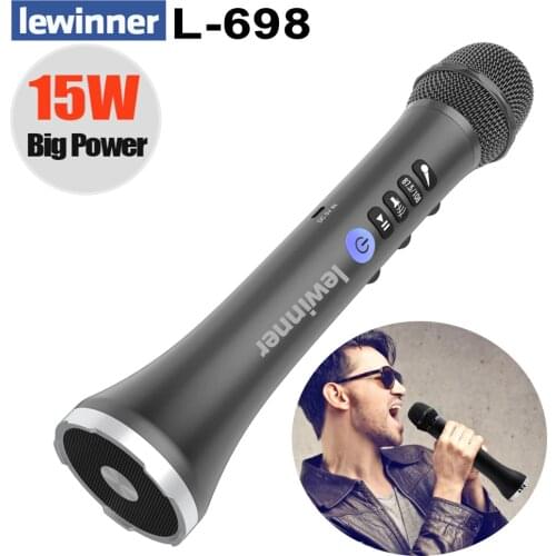 Lewinner L-698 Professional Microphone 15W Karaoke Portable Wireless Bluetooth Speaker for iOS/Android