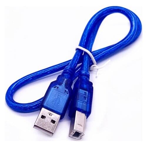 Transparent Blue 50cm USB 2.0 Printer Cable Type A Male To Type B Male Dual Shielding High Speed