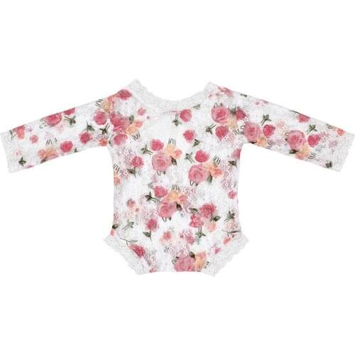 Newborn Photography Props Baby Girl Lace Jumpsuit Props Clothes Baby Costume Crochet Pants + Bandana