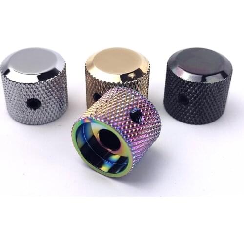 3Pcs Potentiometer Control Knobs with 6mm(0.24”) Dia Shaft Pot - High Grade Knurled Volume Tuning Audio Knob CNC Machined Chrome