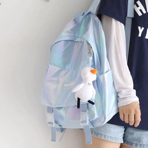 Laser Women Backpack Female Waterproof Nylon Students Bookbag Harajuku Large Capacity Travel Backpack School Bags