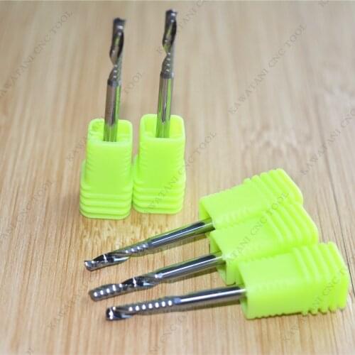 3.175mm*15mm-10PCS,Freeshipping CNC machine solid carbide End Mill,tungsten steel 1 flute spiral milling cutter,PVC,MDF,Acrylic