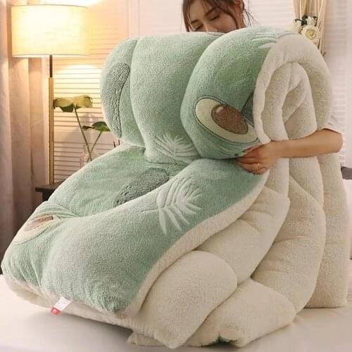 Thickened Quilt Warm Lamb Quilt Winter Blanket 5kg Double-sided Velvet Warm Autumn Spring Plush Comforter Core