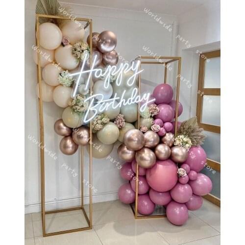Balloon Garland Arch Kit Baby Shower DIY Retro Dusty Pink Global Metal Rose Gold Balloons for Birthday Weddings Party Decoration