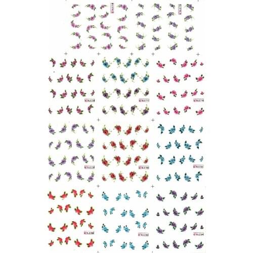 11 PACKS/LOT UPRETTEGO NAIL ART BEAUTY WATER DECAL SLIDER NAIL STICKER FLOWER VIOLET PRIMROSE CARDAMINE BLE774-784