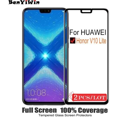 2PCS 100% Original Full Cover Tempered Glass For Huawei V10 Lite Screen Protector Protective Film For Honor View 10 Lite Glass