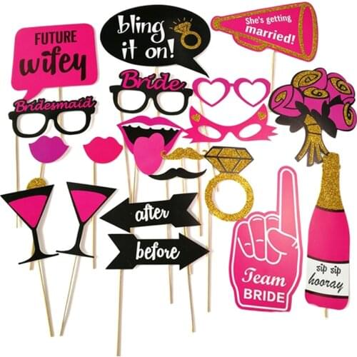 20pcs Wedding decoration Bride To Be Bachelorette Party Supplies team Bride Photo Prop