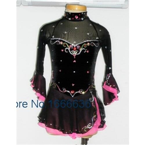 2016 Custom Ice Skating Dresses For Girls New Brand Vogue Figure Skating Competition Dress For Girls DR3030
