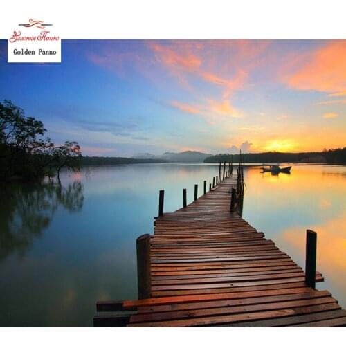 Diamond Painting Full Square 5D Diy Daimond Embroidery Diamant Mosaic Sale Displasy Broderie Diamant A Bridge in the Lake 01