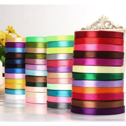 10mm 25Yards(22meters) Satin Ribbons DIY Artificial Silk Roses Supplies Handicraft Sewing Accessories Material white red pink