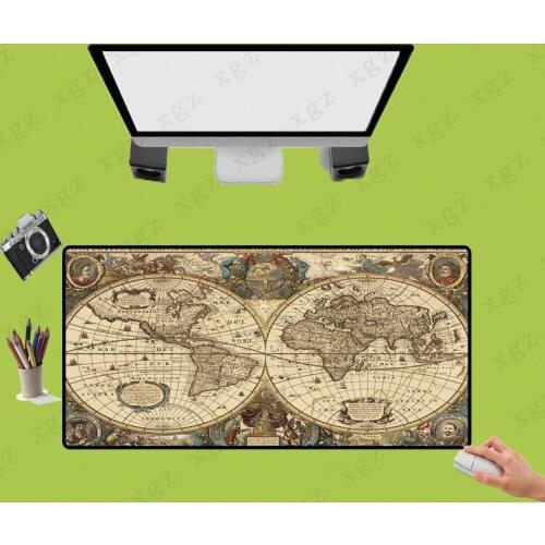 XGZ Old World Map 400*900*3mm XXL Large Mouse Pad Gamer Mousepad Keyboard Mat Office Table Cushion Home Decor for CSGO DOTA