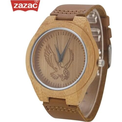 Bamboo Wood Watches Japan Quartz with lost sea design Genuine Leather Wooden Wristwatches for Men Women casual gift Watches